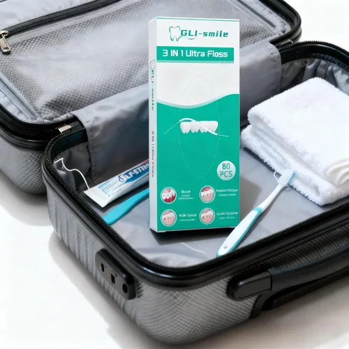 Vista 7 de Hilo dental 3 en 1, hilo dental definitivo, hilo dental con enhebrador, hilo dental de puente, para retenedor, frenos, ortodoncia, hebras