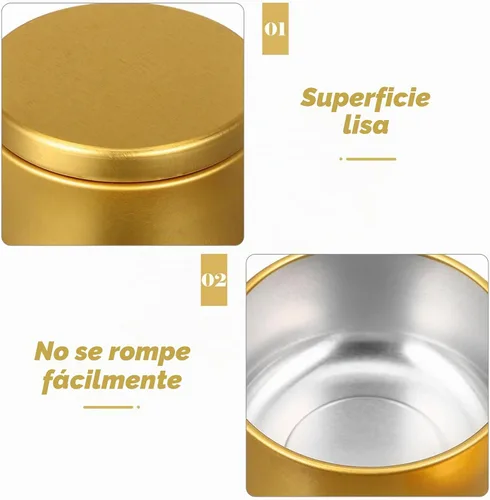 Vista 7 de Contenedores de almacenamiento vacíos, 24 latas de velas, latas de aluminio