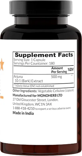 Vista 2 de Extracto de Arjuna 500 mg - 180 Cápsulas