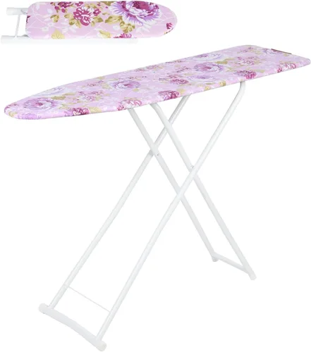 Vista 12 de Tabla de planchar de tamaño completo, mesa, altura ajustable, plegable, 42 pulgadas con cubierta resistente al calor (azul)