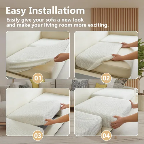 Vista 7 de Yoovat Fundas de cojín de sofá para sofá, funda de sofá universal resistente al desgaste, lavable, elástica para fundas seccionales