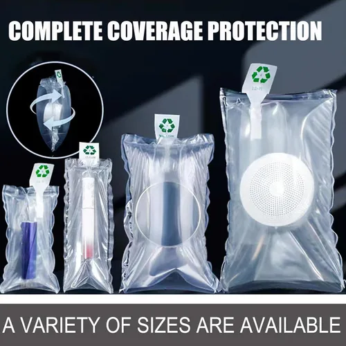 Vista 8 de Miupoo Bolsas de aire de embalaje, bolsa protectora de embalaje de aire inflable de plástico transparente con cojín de bomba gratis, bolsa