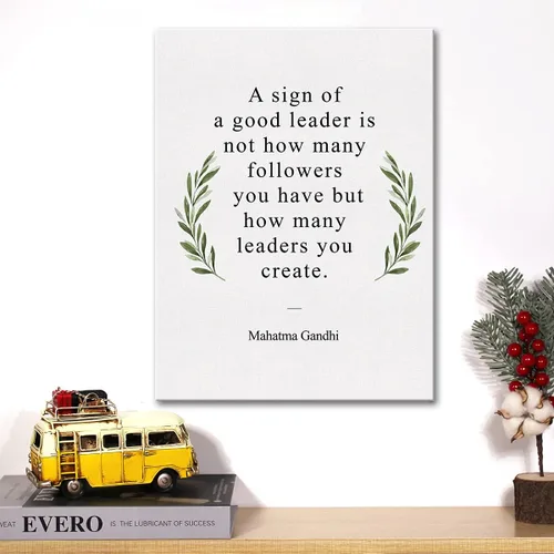 Vista 5 de Lienzo inspirador de mentor, arte de pared con frase motivacional de un buen líder, impresión en lienzo con frase de jefe positivo, pintura