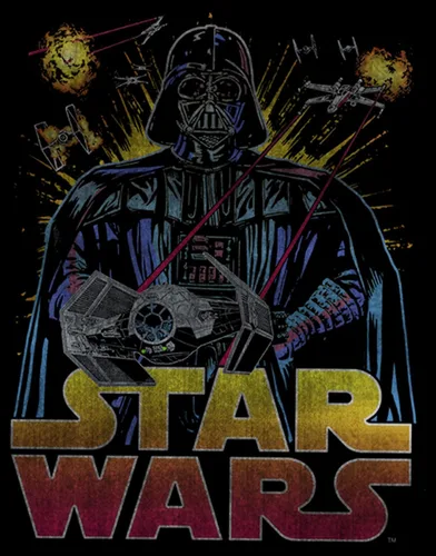 Vista 2 de STAR WARS Boy's A New Hope Darth Vader Dogfight Pull Over Hoodie
