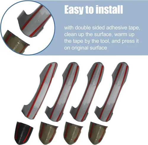 Vista 5 de X AUTOHAUX 4 piezas Cubierta de Moldura para Manija de Puerta Lateral Exterior de ABS para Ford Fusion Mondeo 2013-2019 para Ford Edge 2015-2022
