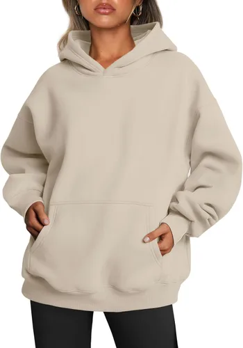 Vista 67 de Trendy Queen - Sudaderas extragrandes con capucha para mujer, suéteres de manga larga, sin botones, de vellón, de otoño, ropa de invierno