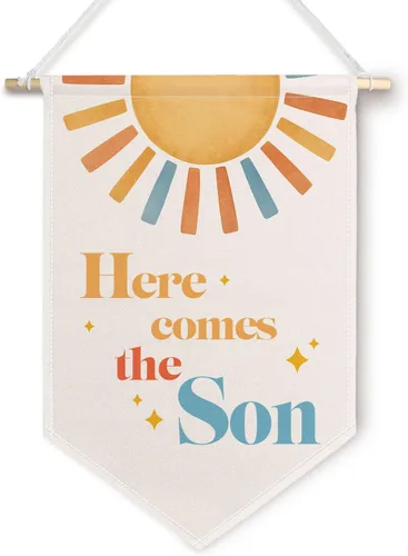 Vista 9 de ChissNook Lienzo decorativo de bienvenida para baby shower, color rosa con texto en inglés "A Sweet Baby Girl Is on Her Way", arte de pared colgante