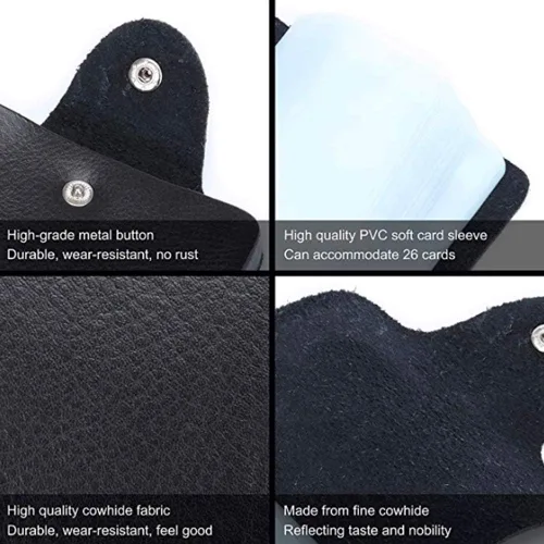 Vista 5 de Mini soporte para tarjetas de crédito para mujer, paquete de 2 soportes para tarjetas de crédito (negro y naranja)