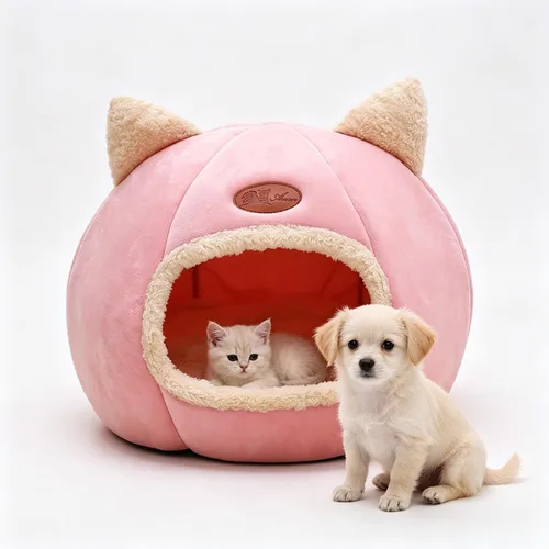 Vista 7 de Camas para gatos de interior, mullidas y acogedoras, casa para gatos Gris