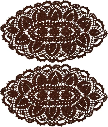Vista 19 de SUNONE11HKA Mantel individual ovalado de encaje de ganchillo de 21 pulgadas de largo, mantel individual lavable para jarrón de cocina (negro, 1)