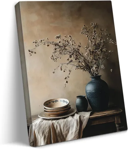 Vista 25 de gaosoul Arte de Pared de Lienzo de Granja Pintura de Campo Francés con Ramo de Lavanda Mariposas Fondo de Madera Envejecida Póster Floral Enmarcado
