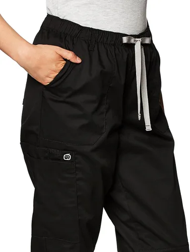Vista 2 de WonderWink, pantalones elásticos resistentes para mujer de Wonderwork, talla petite plus Negro
