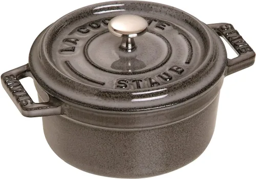 Vista 11 de Staub Mini Cocotte Redondo de Hierro Fundido de 0.25 cuartos de galón - Albahaca, Hecho en Francia