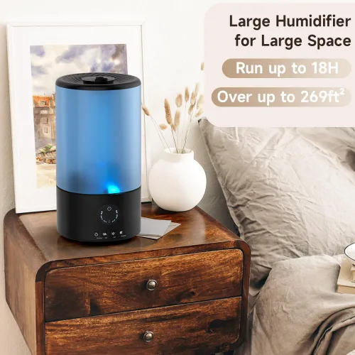 Vista 6 de Humidificadores para dormitorio, humidificador ultrasónico silencioso de niebla fría de 3.2L con boquilla de 360°, tiempo de funcionamiento de 18