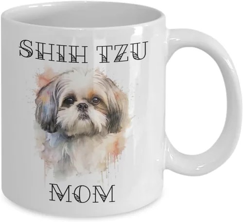 Vista 2 de generic Shih Tzu - Taza para mamá de perro, regalo para mamá de perro, taza para mascotas, retrato de Shih Tzu en acuarela, regalos para madres