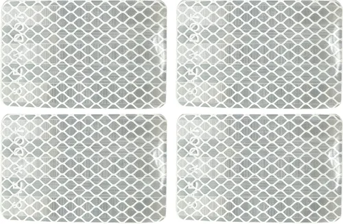 Vista 4 de All Star Truck Parts ] Reflector rectangular blanco de alta visibilidad reflectante de prisma adhesivo DOT-SAE, resistente a la intemperie