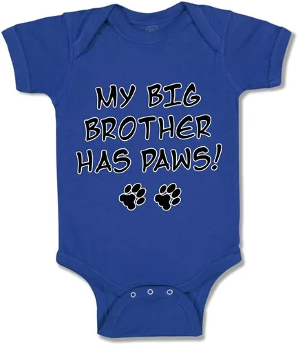 Vista 16 de Baby Bodysuit My Big Brother Has Paws Dog Lover Pet Boy & Girl Baby Clothes Solo un diseño blanco