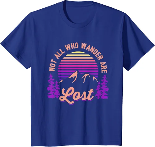 Vista 39 de Not All Who Wander Are Lost Vintage Mountains - Camiseta de senderismo, Negro, S