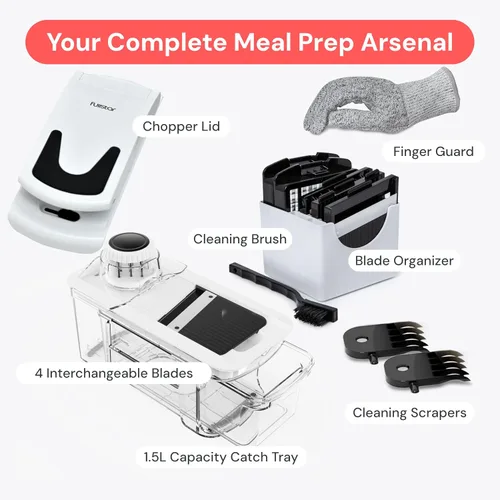 Vista 9 de Cortador de mandolina Fullstar para cocina - Picador de verduras, picador de cebolla y patata, picador de alimentos, verduras, frutas