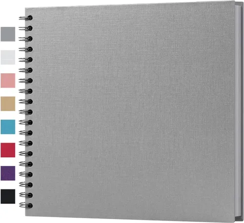 Vista 54 de potricher Álbum de Recortes DIY de 7 x 7 Pulgadas, 40 Páginas, Tapa Dura, Papel Kraft, Álbumes de Fotos para Recortes, Libro de Recuerdos para Bodas