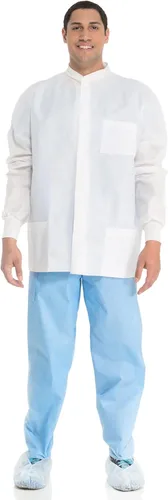 Vista 4 de Kimtech - Chaquetas de laboratorio con certificación A8 con puños y cuello de punto + protección adicional