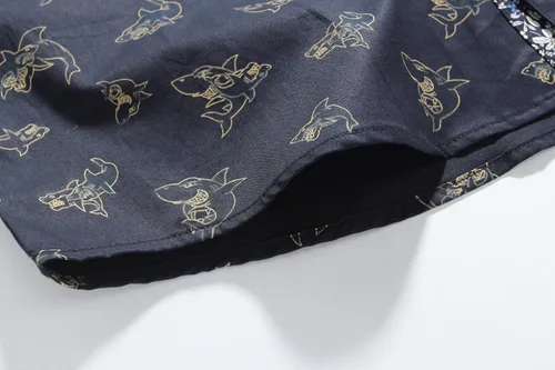 Vista 7 de SSLR Camisas casuales de manga corta con botones para hombre