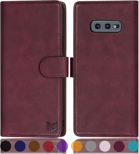 Vista 11 de SUANPOT Funda de piel tipo cartera para Samsung Galaxy S10e de 5.8 pulgadas (sin S10 de 6.2 pulgadas) con bloqueo RFID, tarjetero para tarjetas