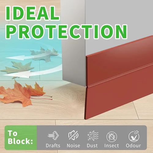 Vista 2 de Sello de puerta marrón de 1.0 pulgadas – Silicona flexible, adhesivo fuerte, sella pequeños huecos para corrientes de aire frío en invierno