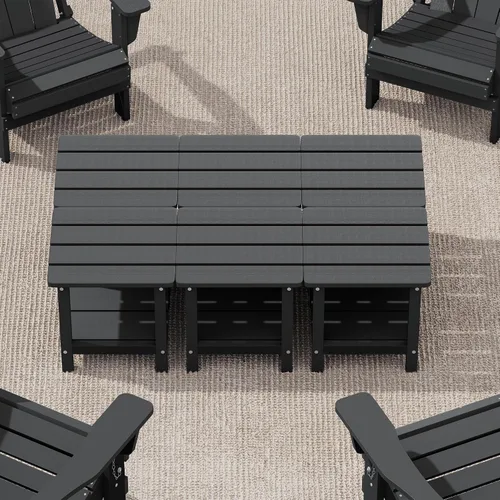Vista 23 de SERWALL Mesa auxiliar Double Adirondack, Mesa auxiliar de forma rectangular, Negra