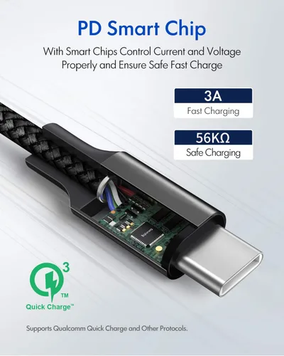 Vista 3 de Baiwwa Cable USB C a USB C de 20 pies, cable USB tipo C a C súper largo