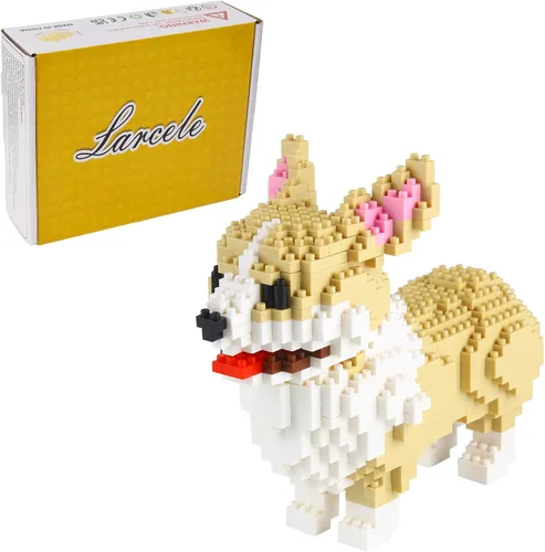 Vista 11 de Larcele Juego de Bloques de Construcción de Perro Micro, Kit de Ladrillos de Juguete de Construcción Mini para Mascotas, 950 Piezas KLJM-02