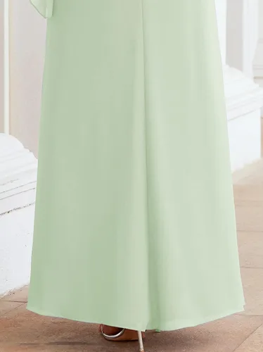 Vista 3 de Numbersea Vestidos de gasa de primavera de talla grande para madre de la novia, vestido formal de baile de graduación, capa con volantes