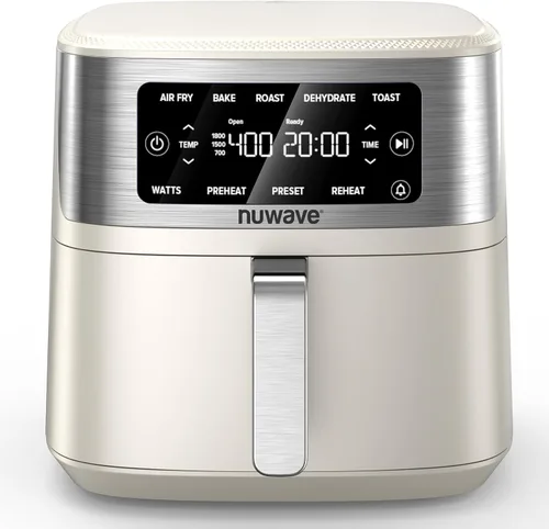 Vista 13 de Nuwave Brio Plus - Freidora de aire 6 en 1, gran capacidad de 7 cuartos de galón, control preciso de temperatura de 50 °F a 400 °F, antiadherente