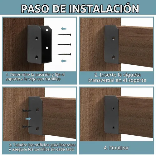 Vista 4 de Conectores de soportes para barandilla de cubierta, soportes de 2 x 4 (real 1.5 x 3.5 pulgadas) para barandilla de valla, pasamanos, escaleras