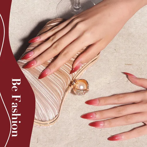 Vista 5 de AZUREBEAUTY Polvo de uñas de inmersión, kit de iniciación de 6 colores con purpurina marrón y roja, arte de uñas francesa, manicura de bricolaje