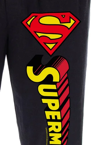 Vista 3 de DC Comics - Pantalones de pijama clásicos de Superman S con logotipo de Script para hombre