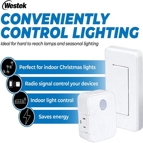 Vista 3 de westek rfk100lc/rfk101lc montado en la pared Interruptor y plug-in receptor, RFK1600lc