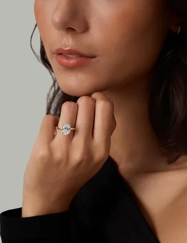 Vista 3 de EAMTI Anillos de compromiso de plata de ley 925 para mujer, corte ovalado