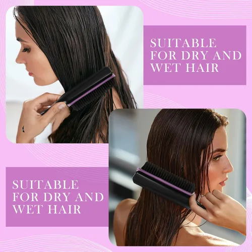 Vista 4 de Patelai Cepillo de pelo de nailon para cabello natural, cepillo desenredante de viaje para mujeres y hombres, voluminizador, moldeador, separación