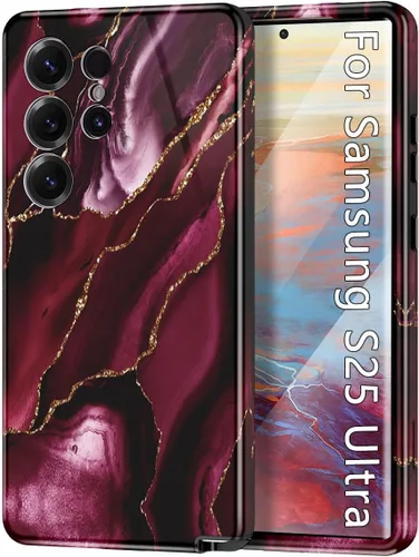 Vista 29 de Btscase para Samsung Galaxy S25, [Probado contra caídas de grado militar] Funda protectora de diseño de patrón de mármol, resistente, delgada