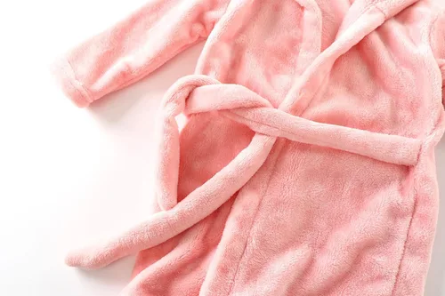 Vista 5 de Toalla de baño de forro polar para niños, pijamas suaves para niños, bata cálida, ropa de dormir de franela con capucha para niñas, pijamas