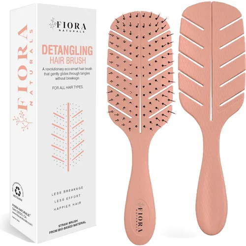 Vista 10 de Cepillo Desenredante de Fiora Naturals - Cepillo desenredante 100% ecológico con cerdas ultrasuaves - Se desliza a través de los enredos
