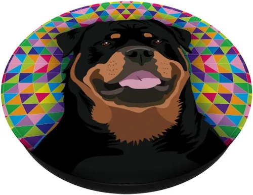 Vista 2 de Rottweiler - Regalo para amante de los perros, con soporte y agarre para teléfonos y tabletas, Negro