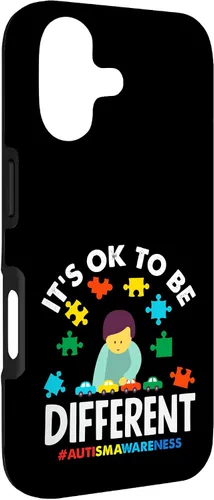 Vista 3 de Ok to Be Different Autism Awareness Puzzle Piece Ribbon Case para iPhone 17