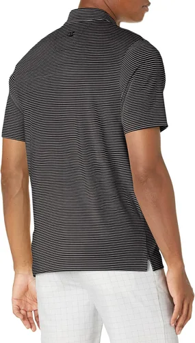Vista 2 de Cutter & Buck Polo Drytec Forge a rayas de lápiz que absorbe la humedad para hombre Negro