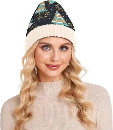 Vista 7 de Christmas Trees1 Angels Bells Beanie for Women Men Reversible Cap Warm Beanies Soft Crochet Hats for Fall Winter Y2k Multi