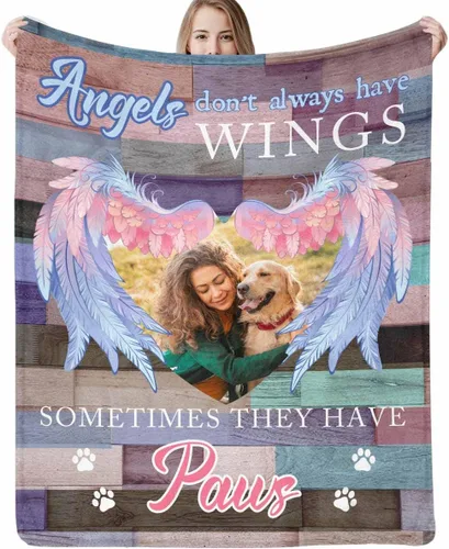 Vista 13 de Manta personalizada con imagen, mantas de memoria personalizadas para perros, hechas en Estados Unidos, imagen personalizada para pérdida de 1 Foto