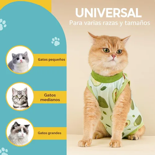 Vista 5 de Avont Traje de recuperación para gatos – Mameluco de gatito para gatos después de la cirugía, traje quirúrgico de esterilización alternativo al cono