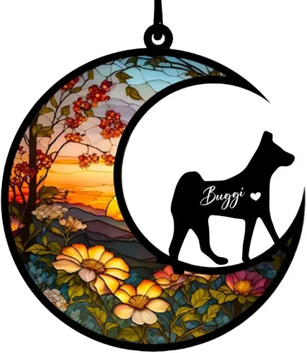 Vista 77 de Atrapasoles conmemorativos personalizados para perros Akita, nombre de perro personalizado, adorno de pérdida de perro, regalo para amantes