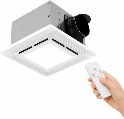 Vista 7 de Ventilador de escape silencioso de baño de 120 CFM con luz LED Blanco